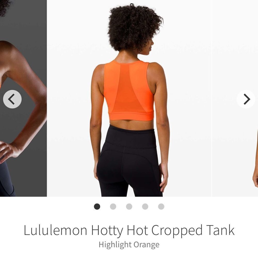 Lululemon Hotty Hot Cropped Tank Highlight Orange